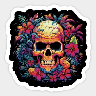 Tropical Pirate Skull Sticker